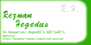 rezman hegedus business card